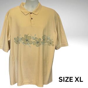 Vintage Crazy Shirts XL Polo – Yellow Hibiscus Floral Design